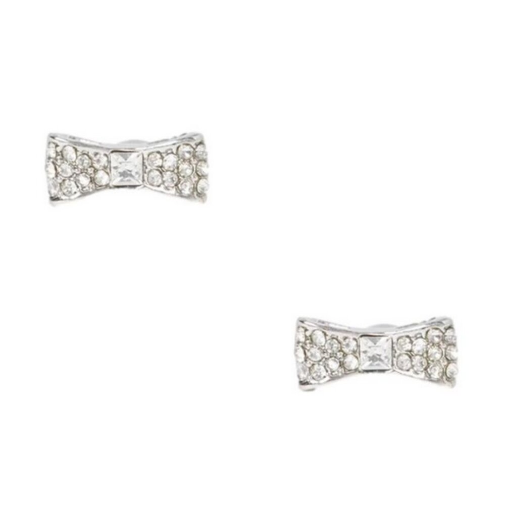 Kate Spade Earrings Ready Set Bow Pave Stud Earring Silver Studs NEW Jewelry